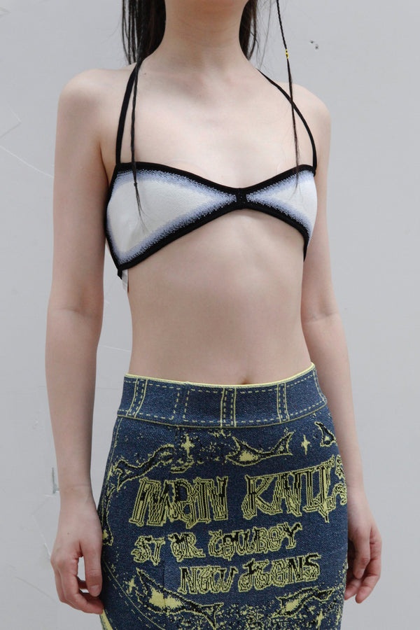 NAN KNITS Gradient coat 22051770 black and white